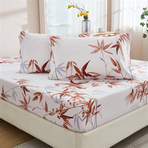 Amazon.com: Bedbay Botanical Twin Size Fitted Sheet,Ultra Soft Premium ...