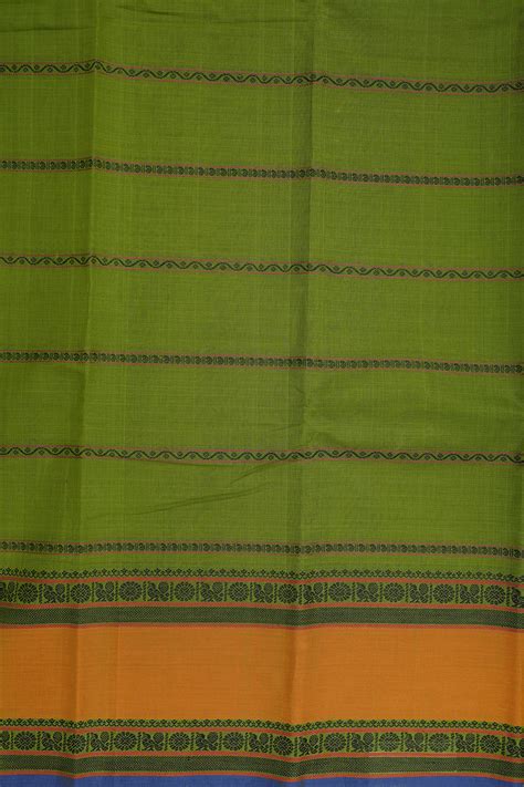 Threadwork Design Fern Green Kanchi Cotton Saree – Sundari Silks