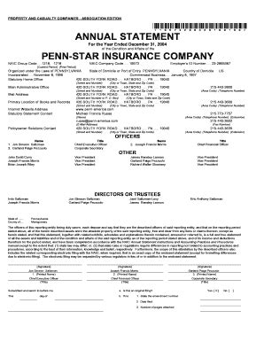 Fillable Online 10673 200420100100 ANNUAL STATEMENT bPENNbSTAR ...