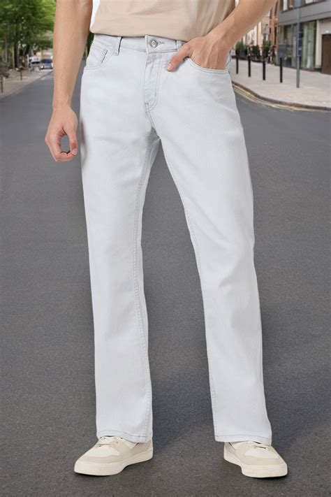 Men's Light Grey Washed Bootcut Jeans Stretchable – Urbano Fashion
