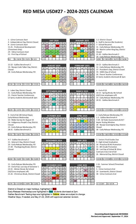 RED MESA Unified School District Calendar 24-25 Revised [PDF] - EduCounty