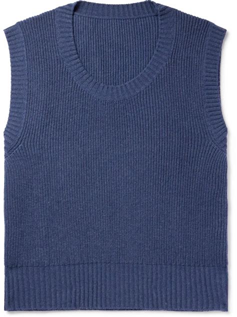 Stòffa - Ribbed Cashmere Sweater Vest - Blue STÒFFA
