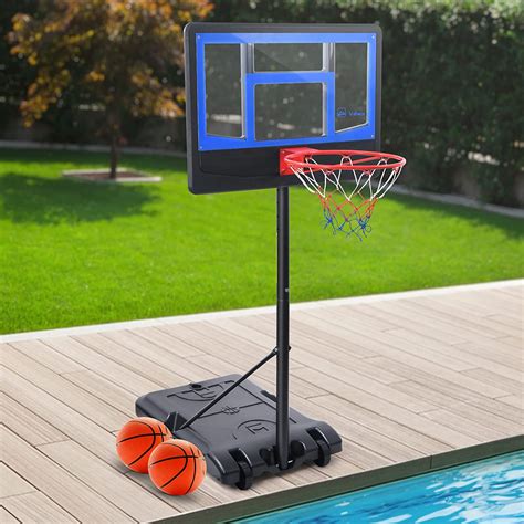 Amazon.com: Valwix Swimming Pool Basketball Hoop with Base 47''-59 ...