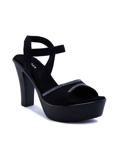 Shop Rocia By Regal Black Women Diamond Studded Stilettos Online