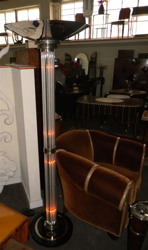 Stunning Art Deco Floor Lamp with glass rods and lights - AWS