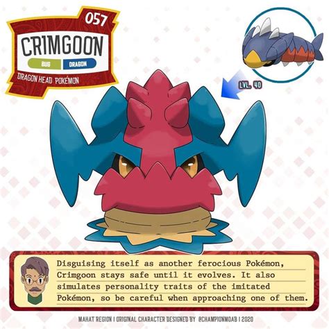Champion Moab no Instagram: "057. CRIMGOON Type: Bug/Dragon Species ...