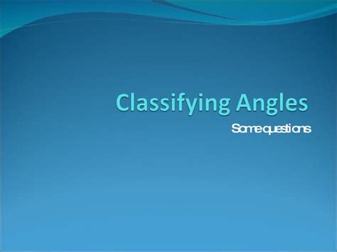 Classifying Angles 的图像结果