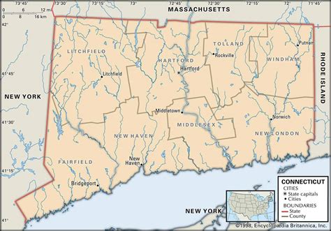 Connecticut Counties Maps