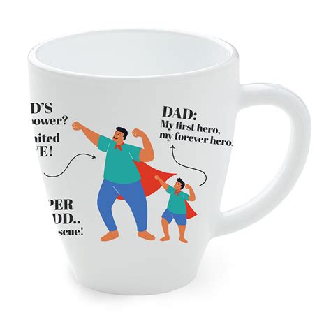 Buy Larah by Borosil Father's Day Opalware Mug Super, 390ml