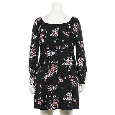 Juniors' Plus Size Lily Rose Tie-Front Knit Skater Dress