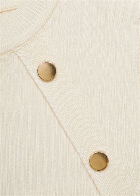 Short-sleeved ribbed sweater with buttons - Women | MANGO USA