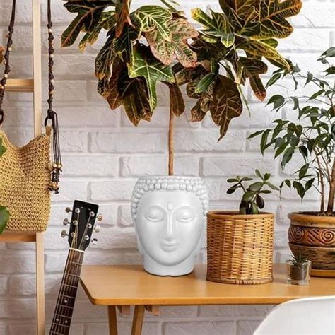 Flower Vase - PARASNATH UV Treated Plastic Buddha Planter Flower Vases ...