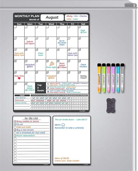 Buy ALEZEL Magnetic Dry Erase Calendar for Fridge - 13"x17", Monthly ...
