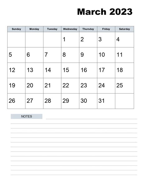 Blank march 2023 calendar printable pdf templates – Artofit