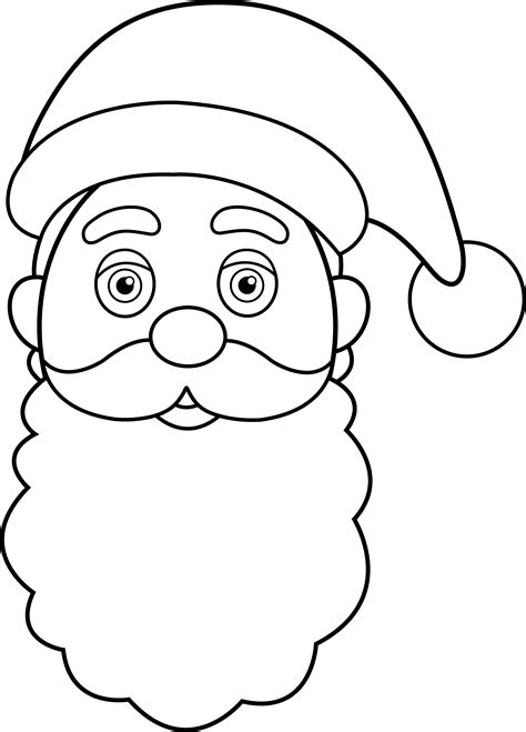 Santa Claus Outline Drawing Sketch Coloring Page