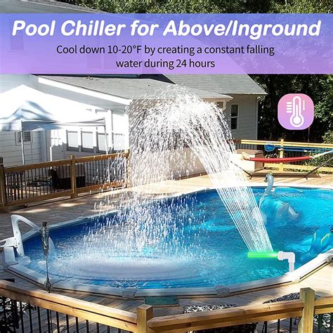 Buy Elbourn Pool Water Fountain with Green LED Light, Above Ground Pool ...