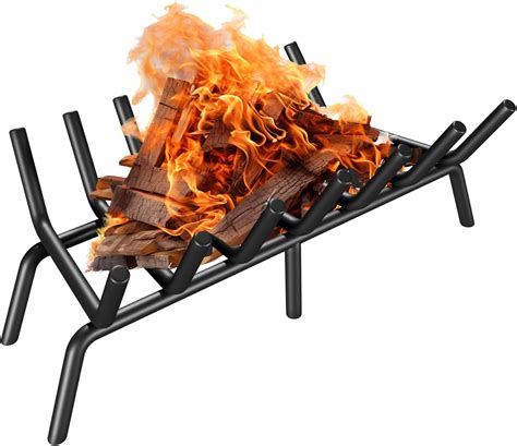 Amazon.com: KIKIBRO Fireplace Grate 24 Inch, Firewood Log Holder Rack ...