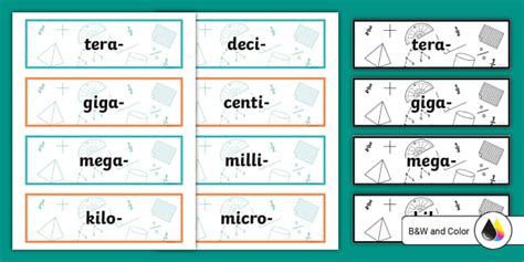 Fourth Grade Math Prefixes Word Cards (teacher made)