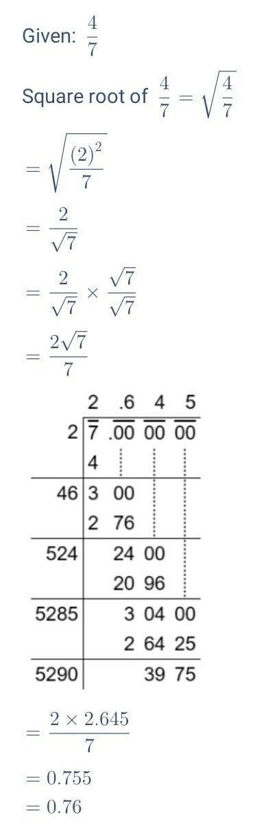 find the square root of each of the following fractional numbers ...