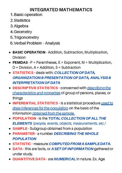 Integrated Mathenmatics - INTEGRATED MATHEMATICS 1. Basic operation 2 ...