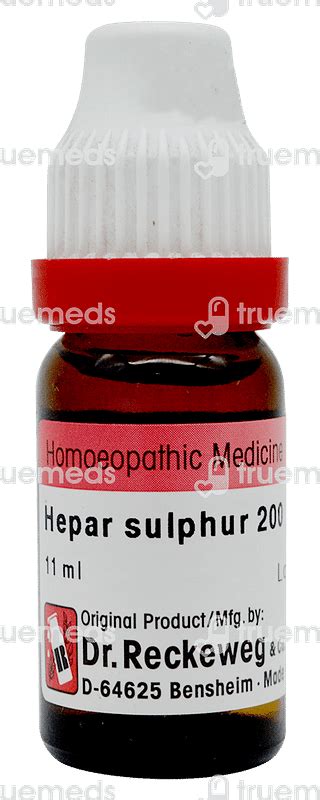 Dr Reckeweg Hepar Sulphur 200 Ch Dilution 11 Ml - Uses, Side Effects ...