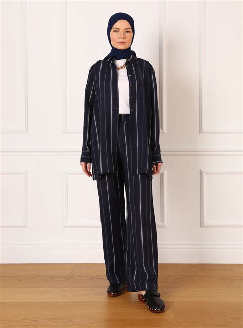 Navy Blue - White - Suit