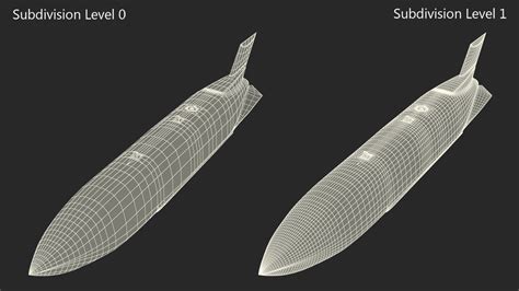 3D Air-Launched Cruise Missile Rigged for Cinema 4D model | 3D Molier ...