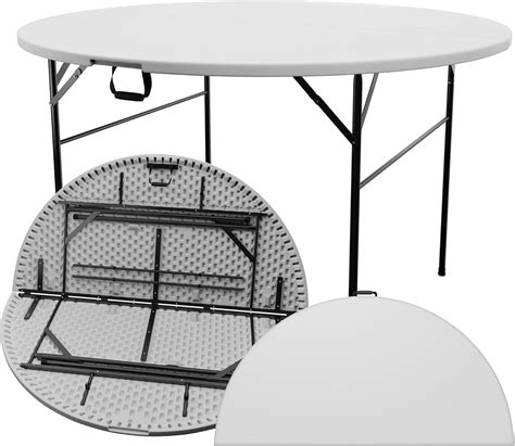 Amazon.com: Sorfey Round Folding Table, 60" Round, White Plastic : Home ...