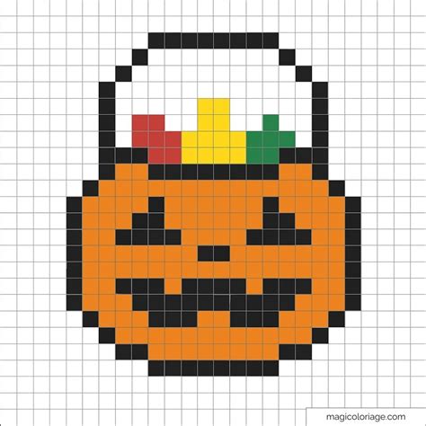 Coloriage Pixel Art Halloween - 55 Dessins à imprimer (PDF gratuit)