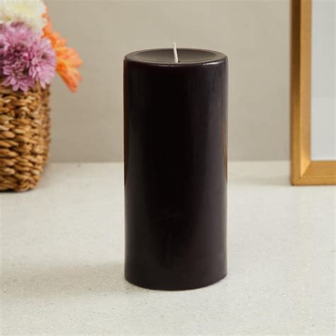 Buy Color Connect Black Solid Wax Pillar Candle from Home Centre at ...