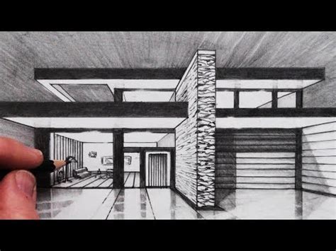 How to Draw a House in 1-Point Perspective: Vanishing Point Video ...