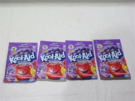 GRAPE KOOL-AID DRINK MIX - 4 PACKAGES