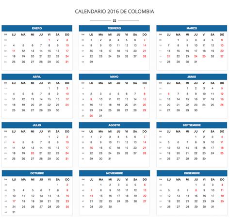 Sintético 97+ Foto Calendario Por Numero De Semanas 2016 Lleno