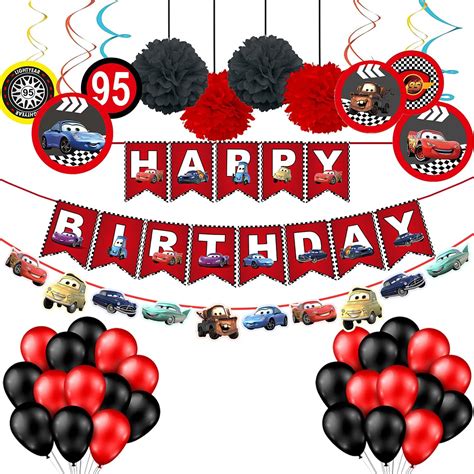 Party Propz Car Theme Decoration for Birthday - 39 Pcs, Mcqueen Car ...