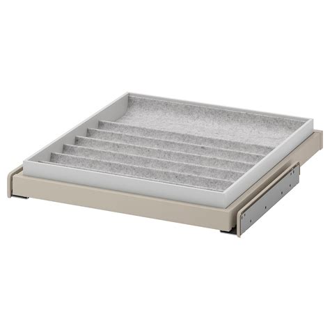 KOMPLEMENT pull-out tray with insert, grey-beige/light grey, 50x58 cm ...