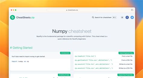 Image result for Numpy Library Python Cheat Sheet