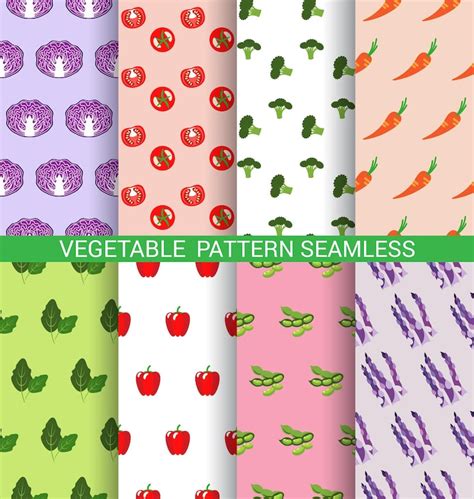 Vegetable collection pattern Vectors - Download Free High-Quality ...