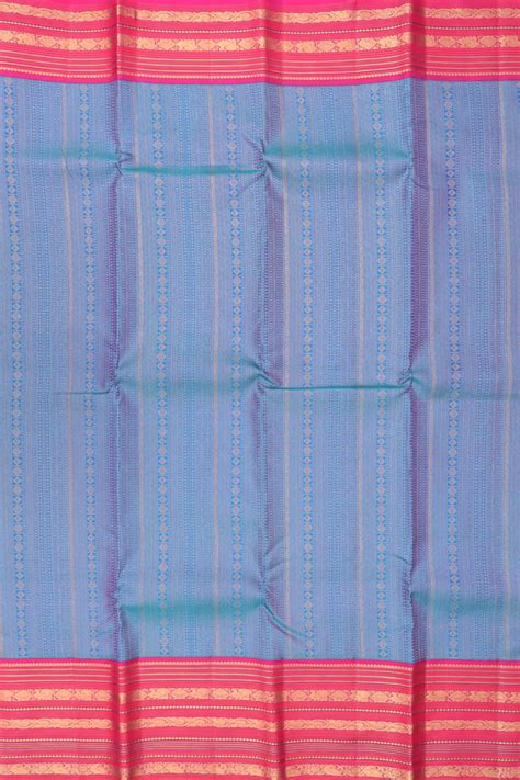 Kanchipuram Silk Saree In Green With Checks Design