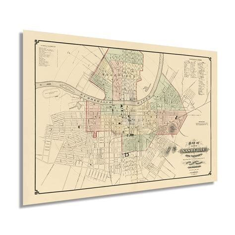 Buy HISTORIX Vintage 1877 Nashville Tennessee - 24x36 Inch Vintage ...