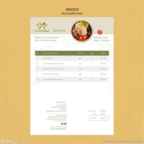 餐饮结算清单 PSD模板设计图__招贴设计_广告设计_设计图库_昵图网nipic.com