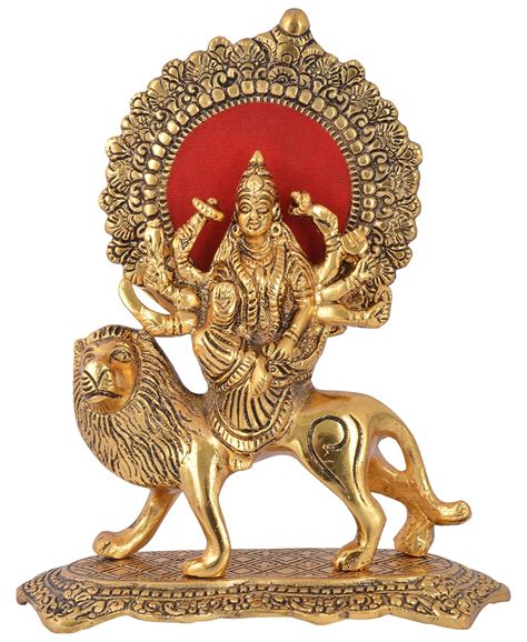 Buy Rajkruti Metal Goddess Maa Durga Idol (10.5 cm x 12 cm x 1.5 cm ...