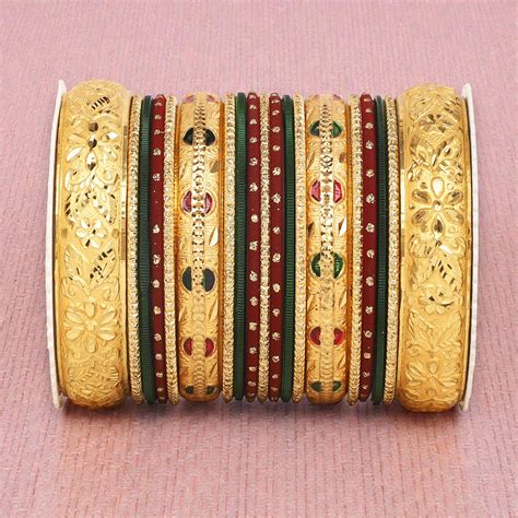 Set of 19 Gold Guarantee bangle set by Leshya – BANGLES BY LESHYA