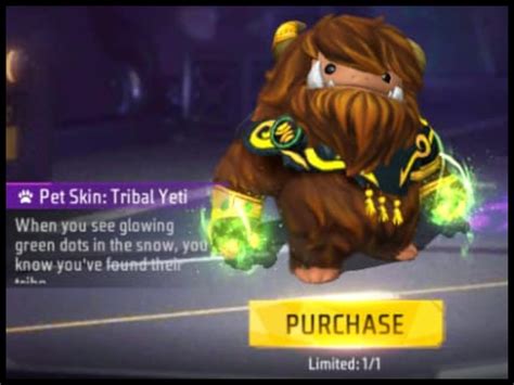 Free Fire Max में Tribal Yeti Pet Skin आधे Diamonds में पाने का मौका ...