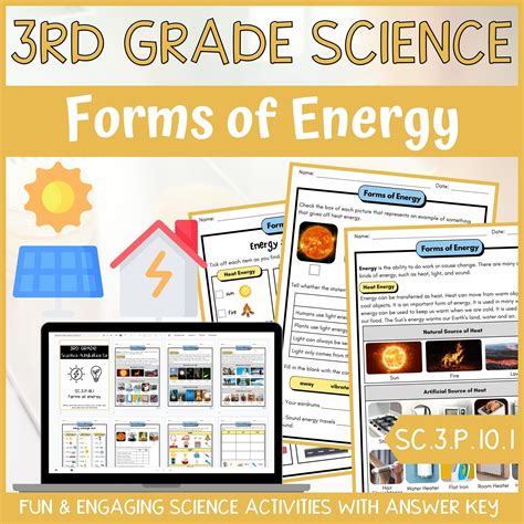 Forms of Energy Sort (Heat, Light, Sound) Activity for K-2nd ...