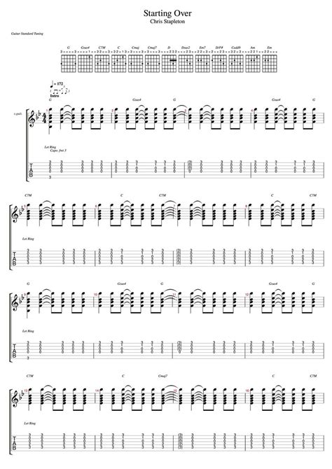 Image result for Chris Stapleton Starting Over Chord Chart