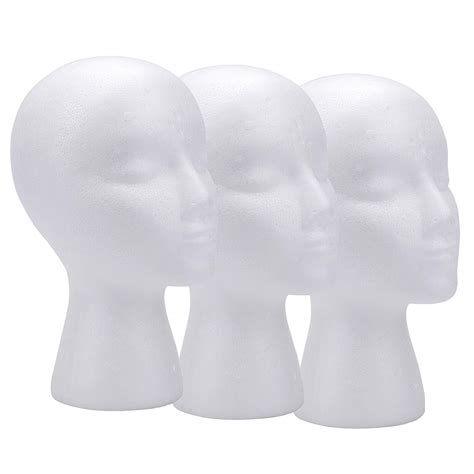 Foraineam 3 Pack 11 Inch Styrofoam Wig Heads Female Foam Head Mannequin ...