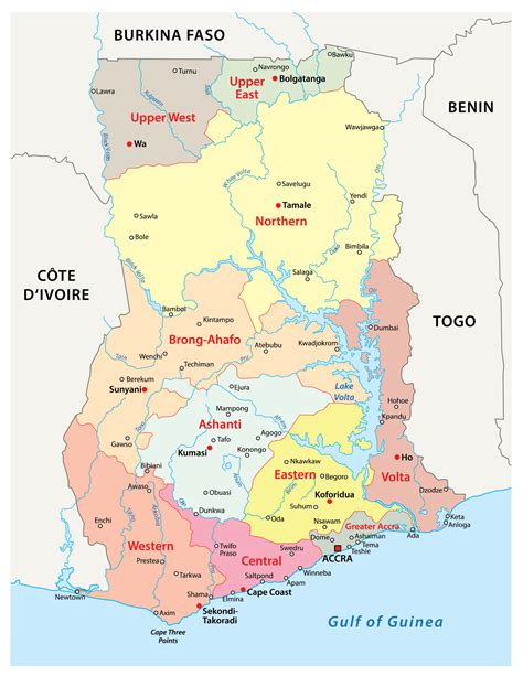 Ghana Map With Regions