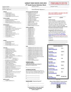 Fillable Online 8th Grade Course Selection Worksheet - Issuu Fax Email ...