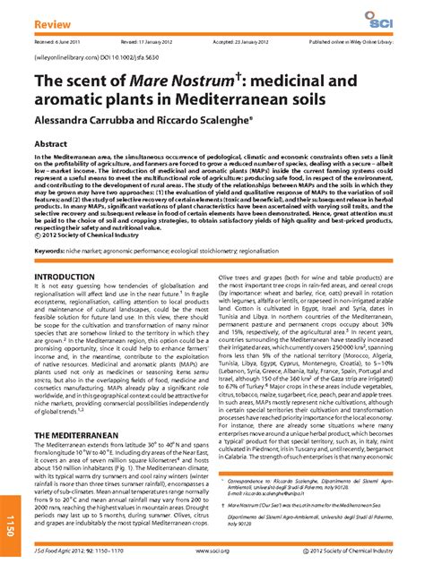 The scent of Mare Nostrum medicinal and - 1150 Review Received: 6 June ...