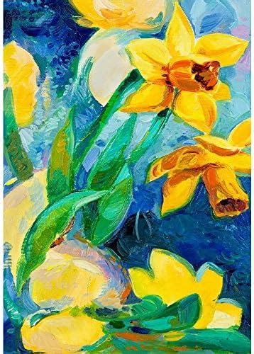 Pitaara Box Beautiful Daffodil Flowers | Unframed Canvas Painting for ...